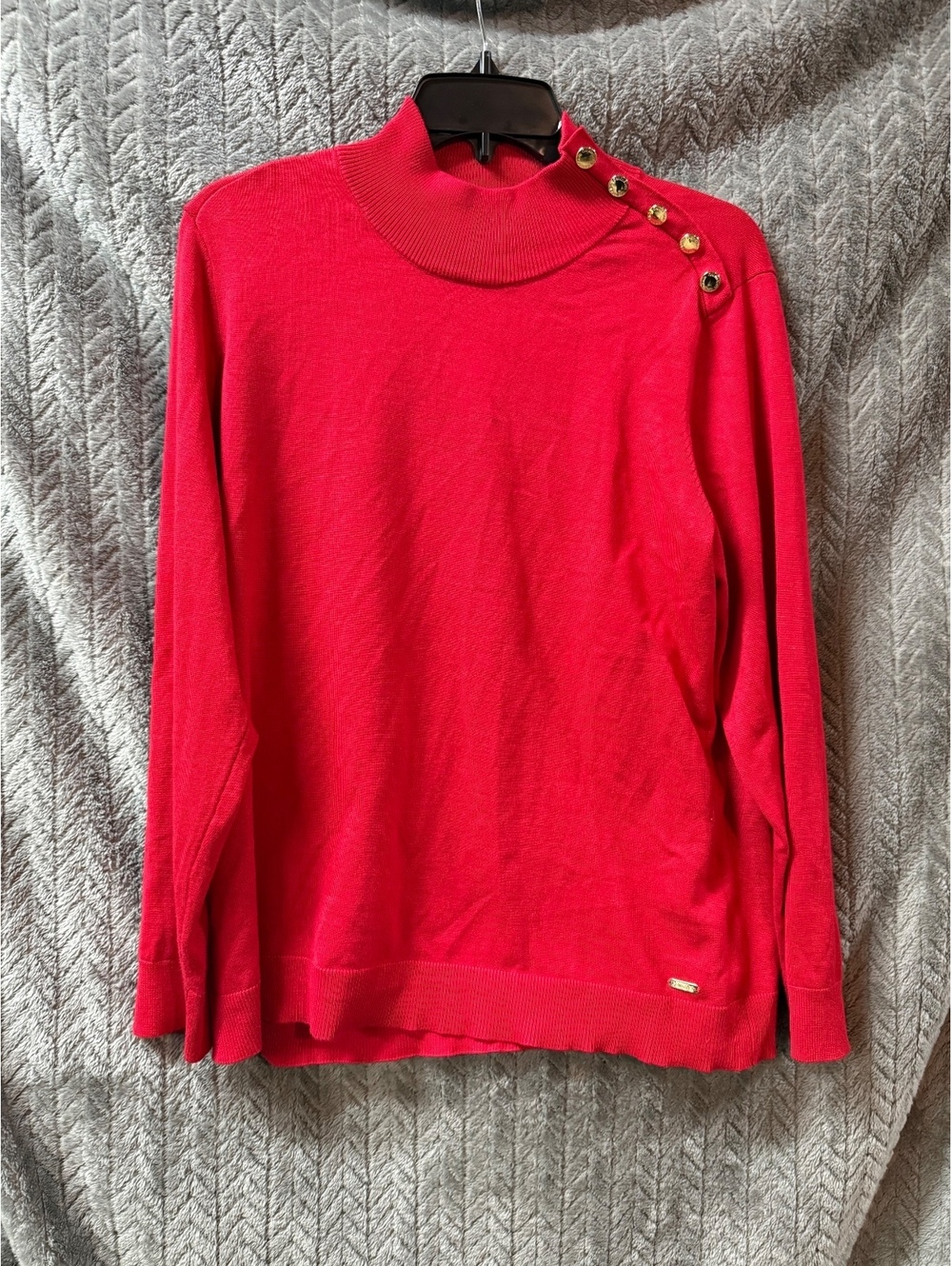 Calvin Klein Red Button-Accent Sweater XL